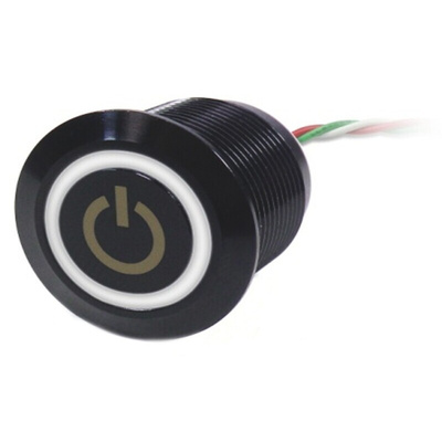 RS PRO Capacitive Switch Momentary NO,Illuminated, Blue, White, IP68 Brass