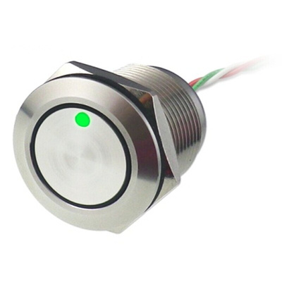 RS PRO Capacitive Switch Latching NC,Illuminated, Green, Red, IP68 Brass