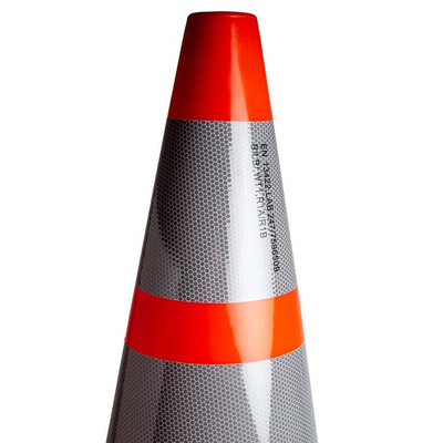 RS PRO Weighted Orange, White 700 mm PVC Traffic Cone