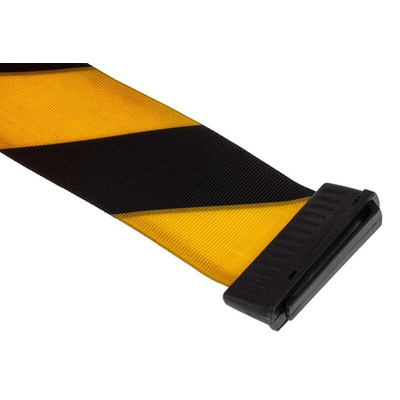 Skipper Black & Yellow Retractable Barrier, 9m, Yellow/Black Tape
