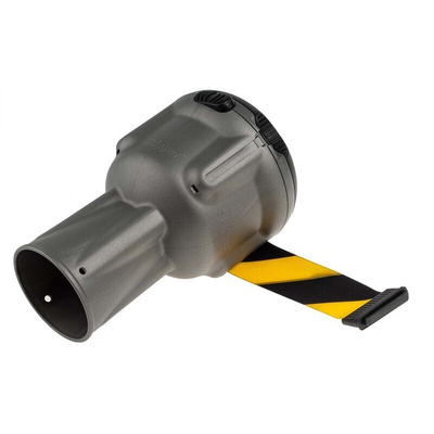 Skipper Black & Yellow Retractable Barrier, 9m, Yellow/Black Tape