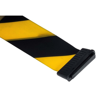 Skipper Black & Yellow Retractable Barrier, 9m, Yellow/Black Tape