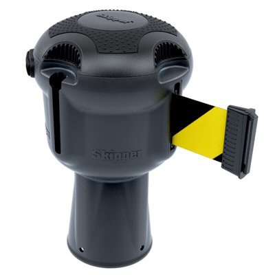 Skipper Black & Yellow Retractable Barrier, 9m, Yellow/Black Tape