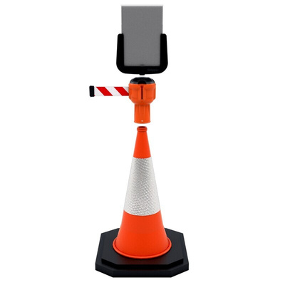 Skipper Red & White Retractable Barrier, 9m, Red, White Tape