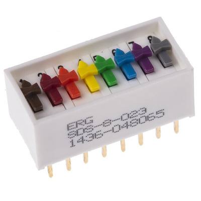 ERG 8 Way Through Hole DIP Switch 8PST