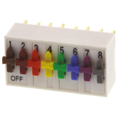 ERG 8 Way Through Hole DIP Switch SPST, Directing Switch Actuator