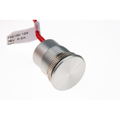 Saia-Burgess Piezo Switch, Momentary, IP68, Pre-wired, 200 mA, -40 → +105°C Silver