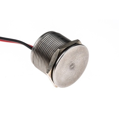 Bulgin Piezo Switch, Momentary, IP68, IP69K, Wire Lead, 1 A @ 24 V dc, -40 → +85°C Grey