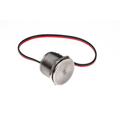 Bulgin Piezo Switch, Momentary, IP68, IP69K, Wire Lead, 1 A @ 24 V dc, -40 → +85°C Grey