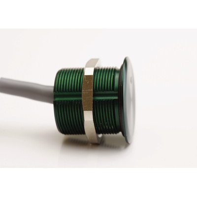 RS PRO Illuminated Piezo Switch, Momentary (NO), SPST, IP69, Cable, 200 mA, -20 → +75°C Green