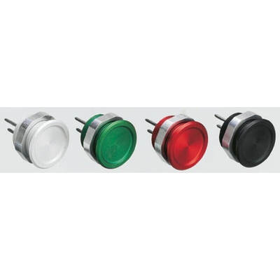 Schurter Piezo Switch, IP67, Solder, 100 mA, -20 → +60°C Green