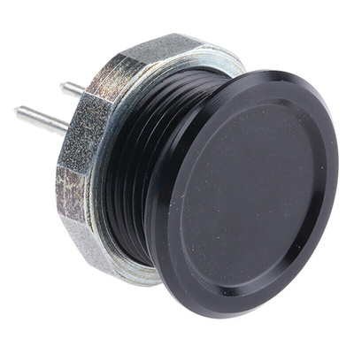 Schurter Piezo Switch, IP67, Solder, 100 mA, -20 → +60°C Black