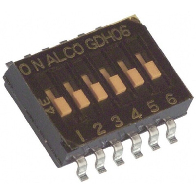 TE Connectivity 6 Way Surface Mount DIP Switch 6P