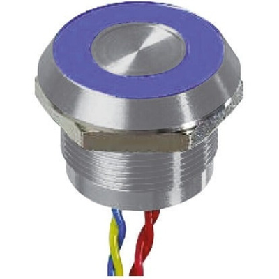 APEM Illuminated Piezo Switch, Momentary, Pulse, SPST, IP68, Wire Lead, 200 mA @ 24 V dc, -40 → +75°C