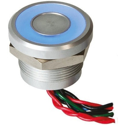 APEM Illuminated Piezo Switch, Momentary, Pulse, SPST, IP68, Wire Lead, 200 mA @ 24 V dc, -40 → +75°C