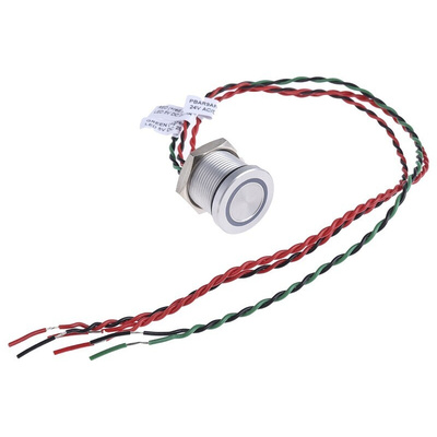 APEM Illuminated Piezo Switch, Momentary, Pulse, SPST, IP68, Flying Lead, 200 mA @ 24 V dc, -40 → +75°C