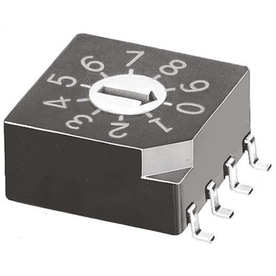 KNITTER-SWITCH 10 Way Surface Mount DIP Switch, Rotary Flush Actuator