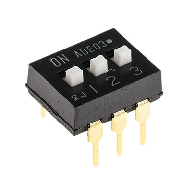 TE Connectivity 3 Way Through Hole DIP Switch SPST