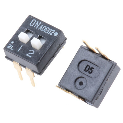 TE Connectivity 2 Way Through Hole DIP Switch SPST, Extended Slide Actuator