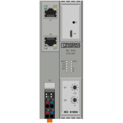 Phoenix Contact AXL F BK SAS Series Fieldbus Interface Module for Use with Ethernet (IEC 61850, MMS and GOOSE), 24 V dc