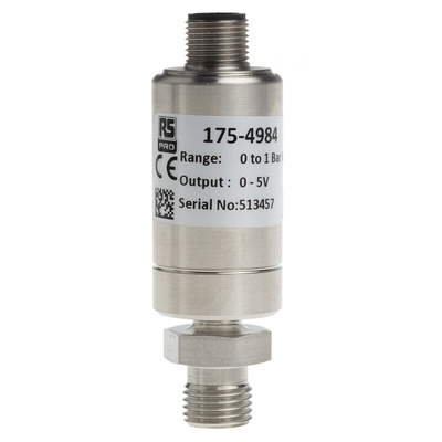 RS PRO Pressure Sensor, 0bar Min, 1bar Max, Analogue Output, Relative Reading