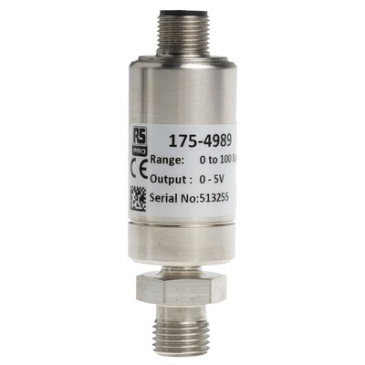 RS PRO Pressure Sensor, 0bar Min, 100bar Max, Analogue Output, Relative Reading
