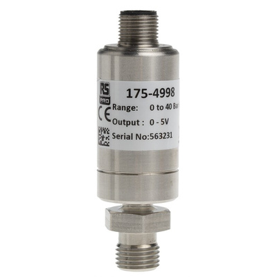 RS PRO Pressure Sensor, 0bar Min, 40bar Max, Analogue Output, Relative Reading