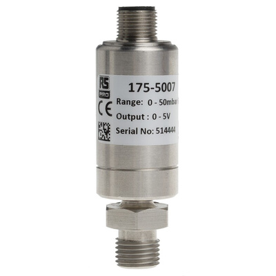 RS PRO Pressure Sensor, 0bar Min, 50mbar Max, Analogue Output, Relative Reading