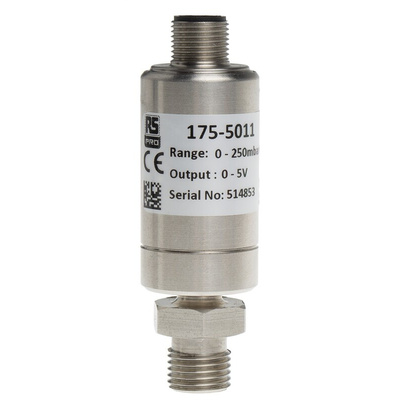RS PRO Pressure Sensor, 0bar Min, 0.25bar Max, Analogue Output, Relative Reading