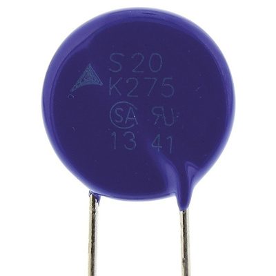 EPCOS, B72220 Metal Oxide Varistor 630pF 100A, Clamping 710V, Varistor 430V
