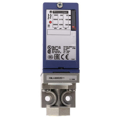 Telemecanique Sensors Pressure Sensor, 20bar Min, 300bar Max, Relay Output, Differential Reading