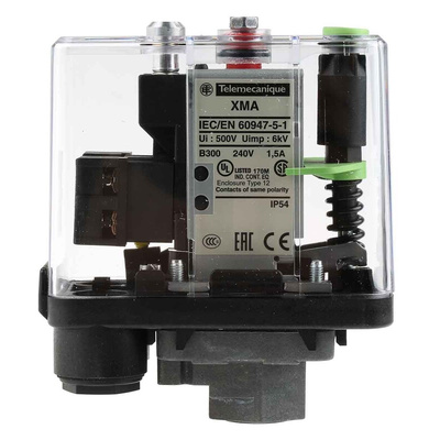 Telemecanique Sensors Pressure Sensor, 1.3bar Min, 12bar Max, Relay Output, Differential Reading