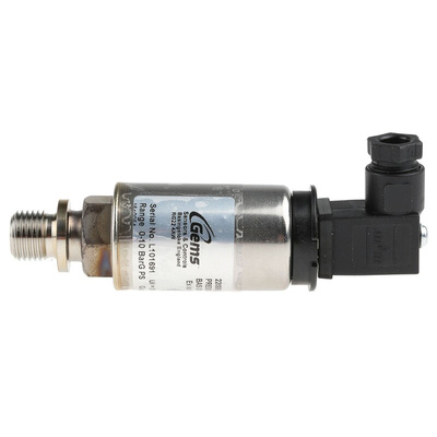 Gems Sensors Pressure Sensor, 0bar Min, 10bar Max, Analogue Output, Relative Reading
