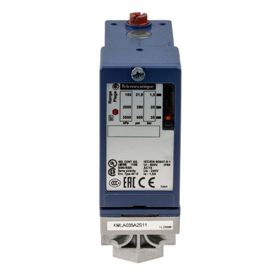 Telemecanique Sensors Pressure Sensor, 1.5bar Min, 35bar Max, Relay Output, Differential Reading