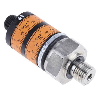 ifm electronic Pressure Switch, 0bar Min, 10bar Max, PNP-2NO Output, Relative Reading