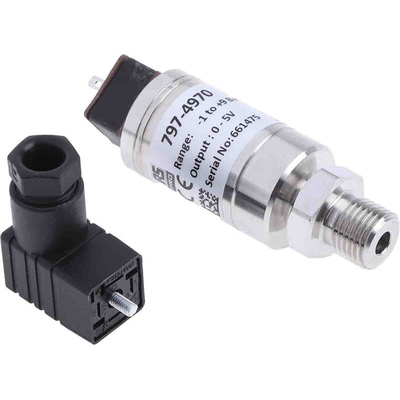 RS PRO Pressure Sensor, -1bar Min, 9bar Max, Voltage Output, Relative Reading