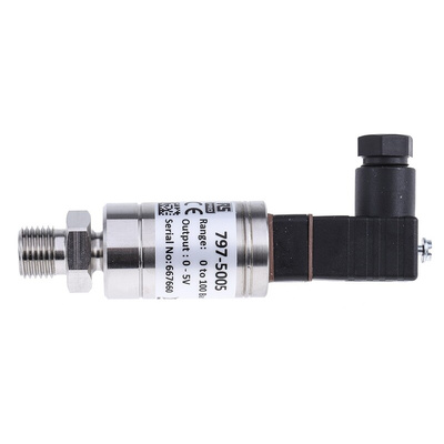 RS PRO Pressure Sensor, 0bar Min, 100bar Max, Voltage Output, Relative Reading
