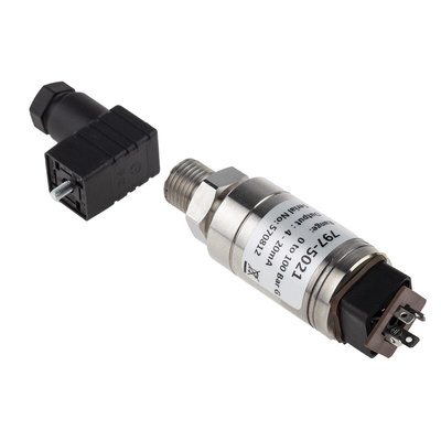 RS PRO Pressure Sensor, 0bar Min, 100bar Max, Current Output, Relative Reading