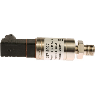 RS PRO Pressure Sensor, 0bar Min, 40bar Max, Current Output, Relative Reading