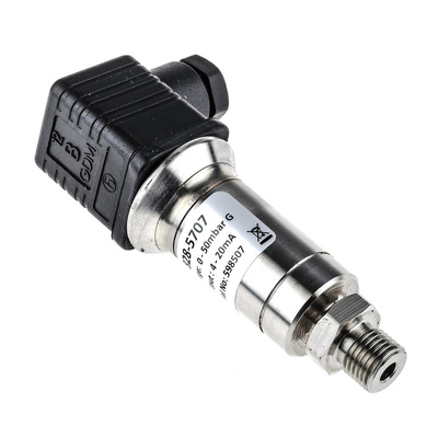 RS PRO Pressure Sensor, 0bar Min, 50mbar Max, Current Output, Relative Reading