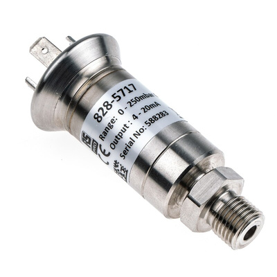RS PRO Pressure Sensor, 0bar Min, 0.25bar Max, Current Output, Relative Reading