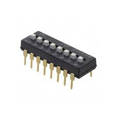 C & K 8 Way Through Hole DIP Switch SPST