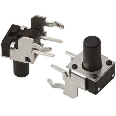 1-1825027-1 | Black Button Tactile Switch, Single Pole Single Throw (SPST) 50 mA @ 24 V dc 5.74mm