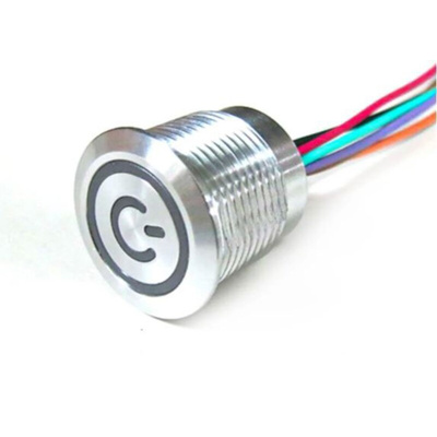 Capacitive Push Button Switch Momentary,Illuminated, Red, NPN, IP68