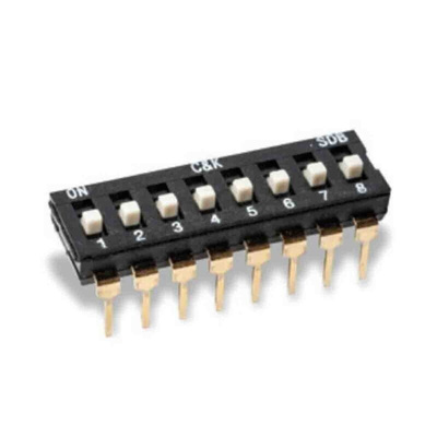 C & K 2 Way Through Hole DIP Switch DPDT, Extended Slide Actuator
