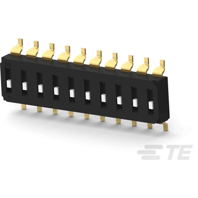 TE Connectivity 10 Way Surface Mount DIP Switch SPST, Recessed Actuator