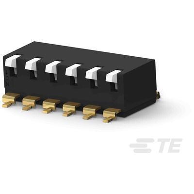 TE Connectivity 6 Way Surface Mount DIP Switch SPST, Side Actuator