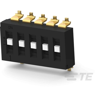 TE Connectivity 5 Way Surface Mount DIP Switch SPTT, Recessed Actuator