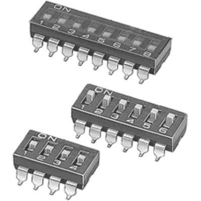 Omron 1 Way Surface Mount DIP Switch SPST, Raised Actuator Actuator, IP40