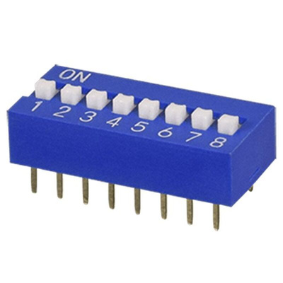 CUI Devices 1 Way Through Hole DIP Switch SPST, Raised Actuator Actuator